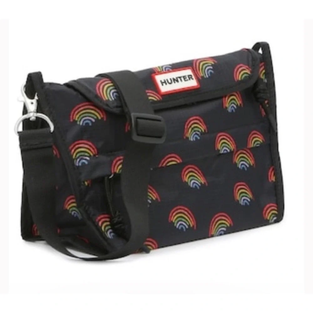 HUNTER Packable Crossbody Bag Mini Rainbow Print Dopamine Travel Festival Purse